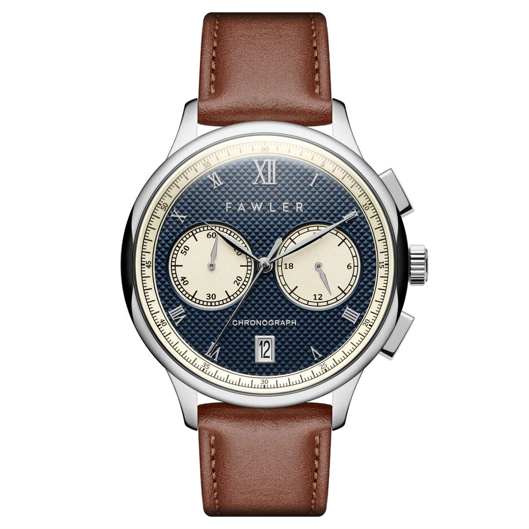 Fawler Cicero | Montre Chronographe Vintage Bleue