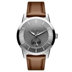Fawler Dayton | Dayton | Montre En Acier Inoxydable Argenté Avec Cadran Gris Texturé
