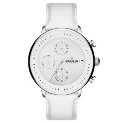 Sidegren Solis | Montre Chronographe Blanche à énergie Solaire