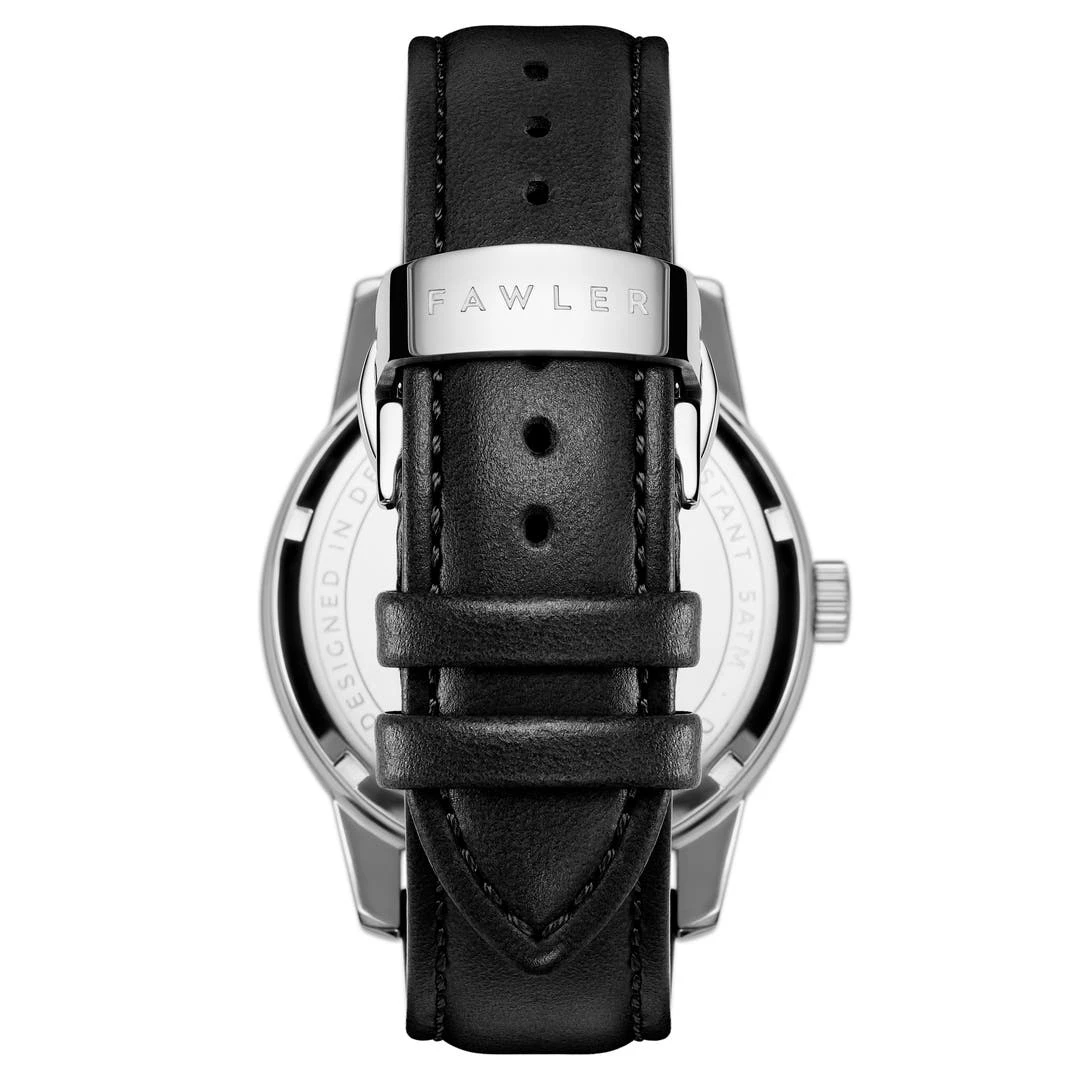 Fawler Dayton | Montre En Acier Inoxydable Argenté Avec Cadran Noir Texturé – Image 5