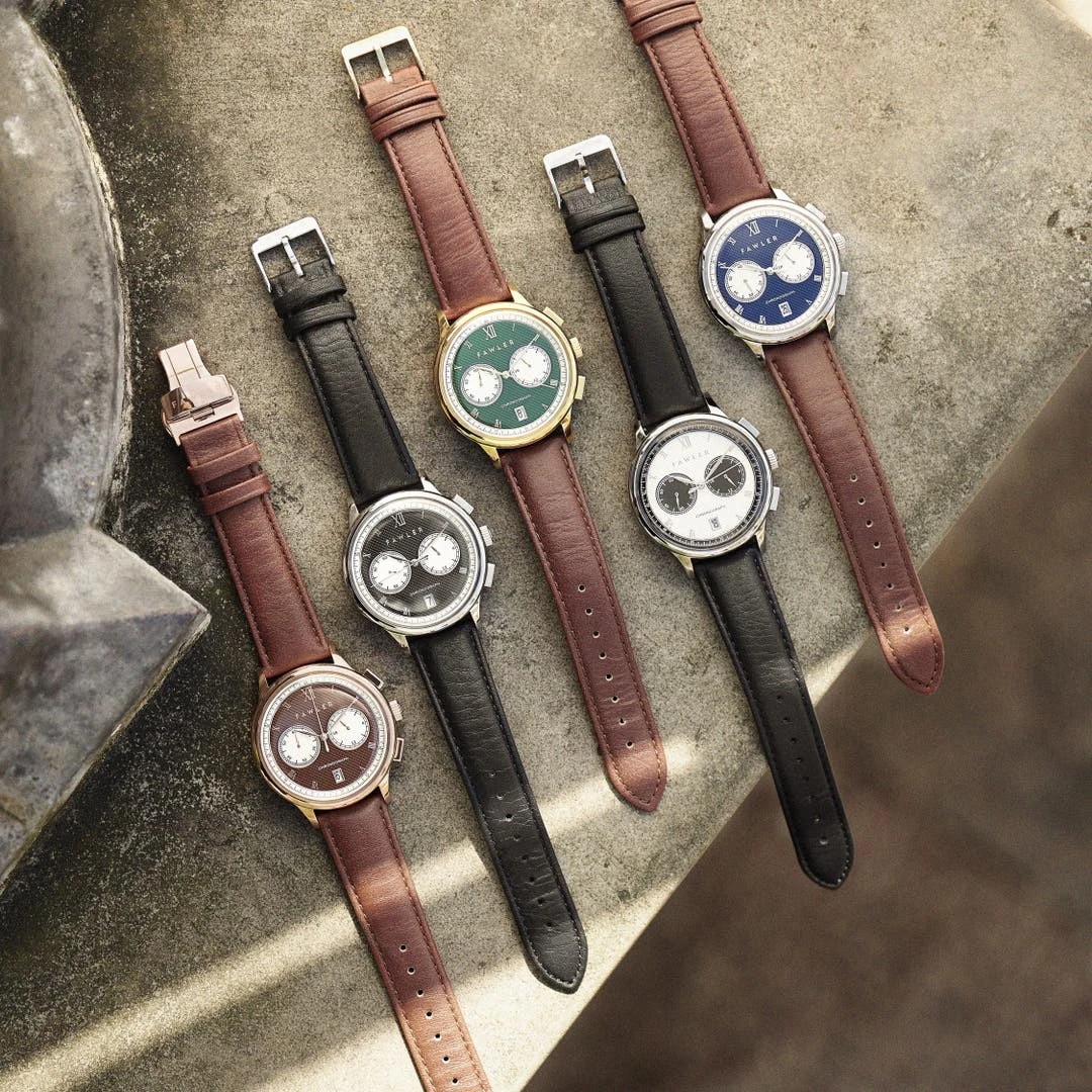 Fawler Cicero | Montre Chronographe Vintage Bleue – Image 4